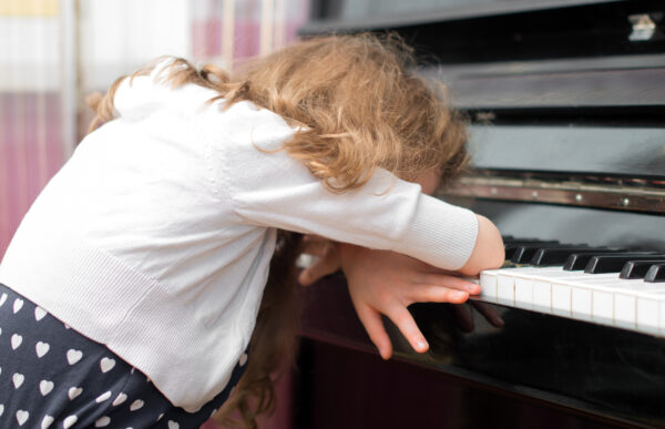 Teen girl frustrated in Piano